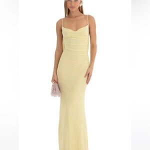 Lace Open Back Maxi Dress in Yellow- LUCY IN THE SKY